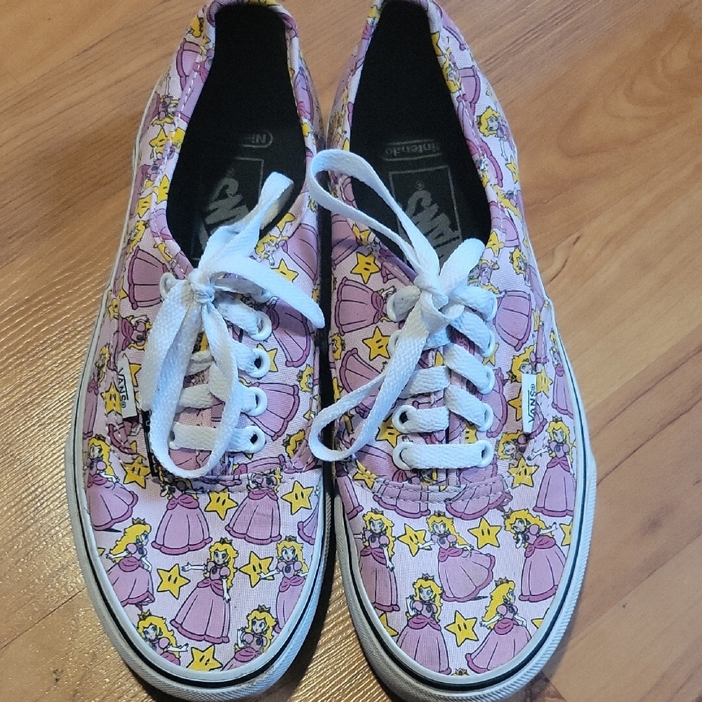 Vans Pink and White Sneakers with Playful Design